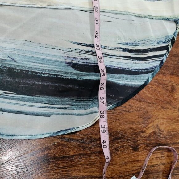 Karen Kane Blue Lagenlook Artsey Boho Whimsy Blue Earthy Hi Low Chiffon Dress S - Picture 6 of 11